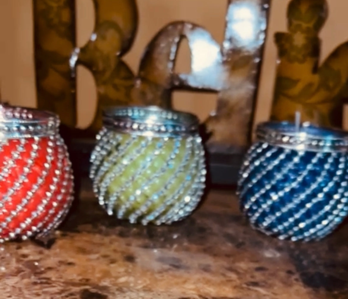 "Luvy" Hobnail glass candles(sold out)